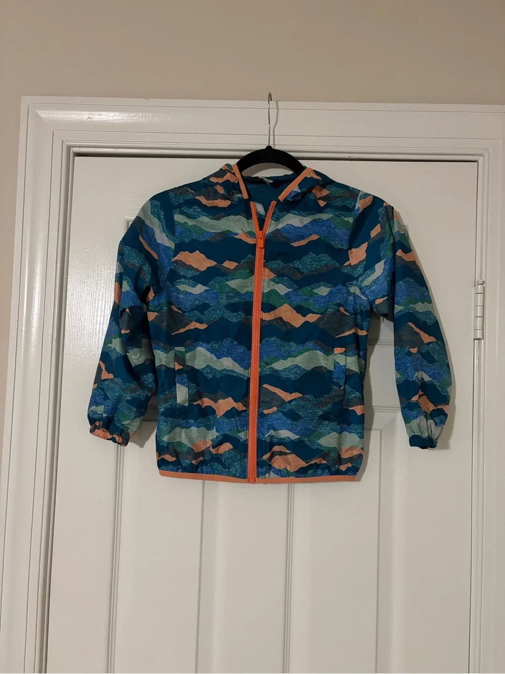Lands' End Kids' Hooded Swim Jacket in Teal, Blue & Coral